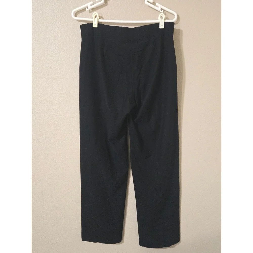 Eileen Fisher Black Stretch Jersey Knit Straight Leg Pull On Pants Womens Small - Picture 3 of 3